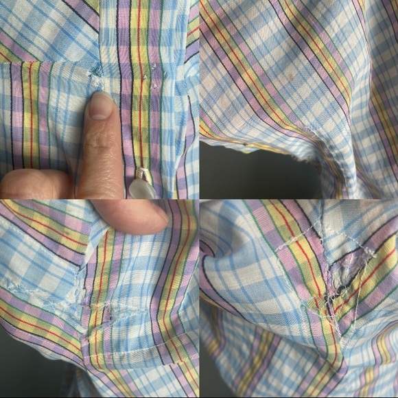 SOLD💕1940s vtg rainbow cotton plaid/stripe dress - Picture 8 of 8